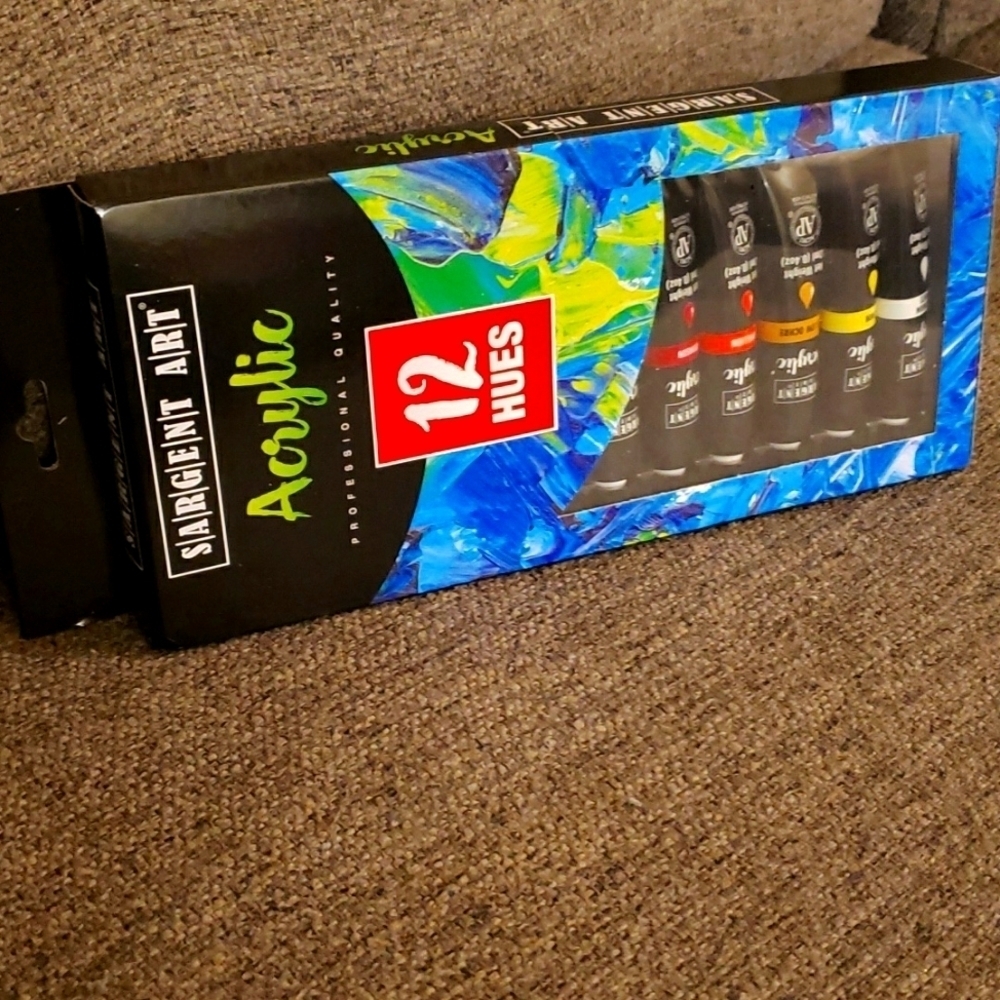 12 Hues Of Sargent Art Acrylic Professional Quality Paint